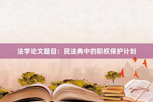 法学论文题目：民法典中的职权保护计划